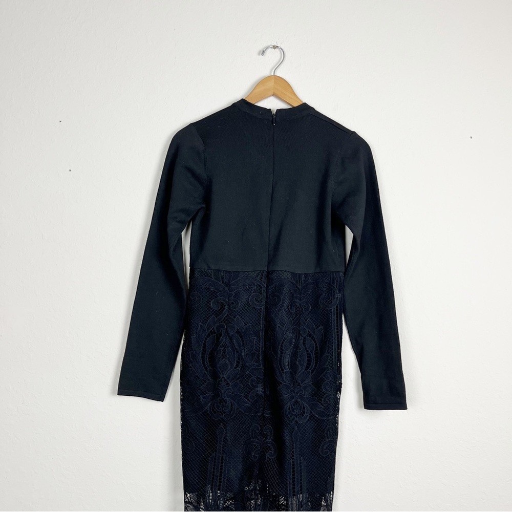 Endless Rose Black Long Sleeve Lace Dress Size Medium - Picture 6 of 6